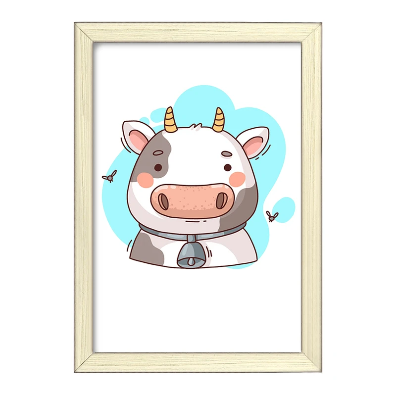 تابلو خندالو طرح گاو حیوانات بامزه کد 37178