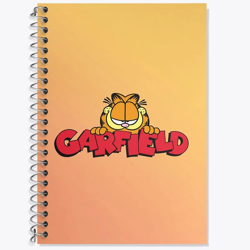 دفتر زبان 50 برگ خندالو مدل دو خط طرح گارفیلد Garfield کد 13834