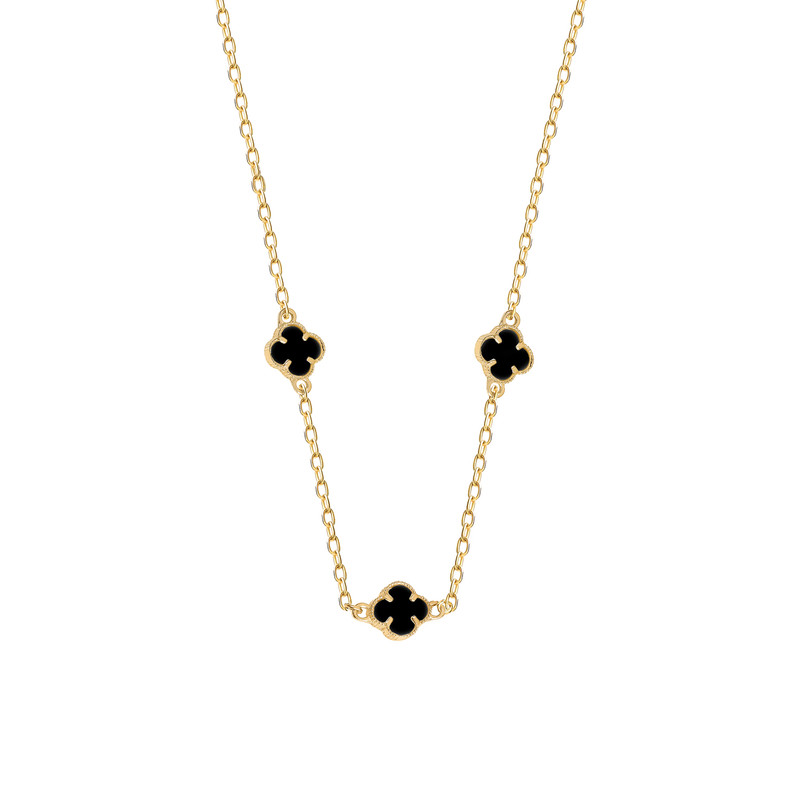 گردنبند طلا 18 عیار زنانه با طرح ونکلیف ماوی گالری مدل ونکلیف