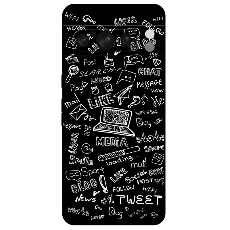 کاور مگافون طرح رسانه های اجتماعی مدل 1898 مناسب برای گوشی موبایل گوگل Pixel 8 Pro   