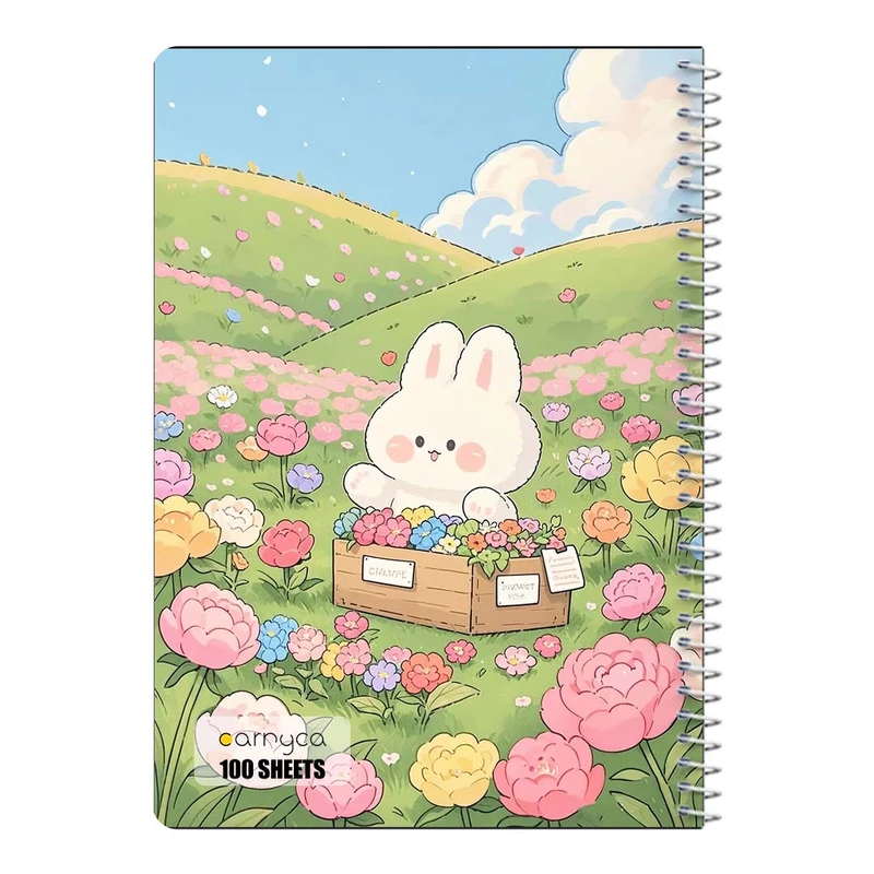 دفتر مشق 100 برگ سیمی کارنیکا طرح خرگوش کیوت Cute Rabbit کد 25485