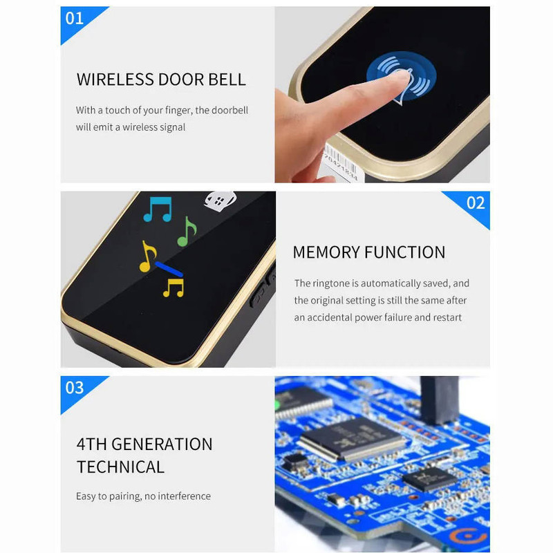 زنگ بی سیم مدل تک شستی کد T193 زنگ بی سیم مدل تک شستی کد T193
