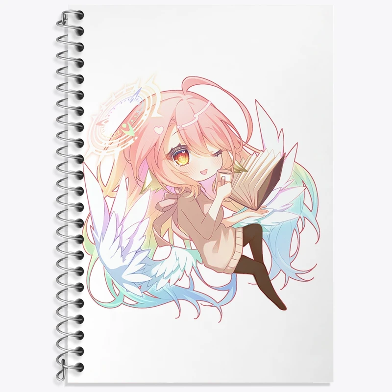 دفتر زبان 50 برگ خندالو مدل سه خط طرح جیبریل انیمه نو گیم نو لایف کد 32416