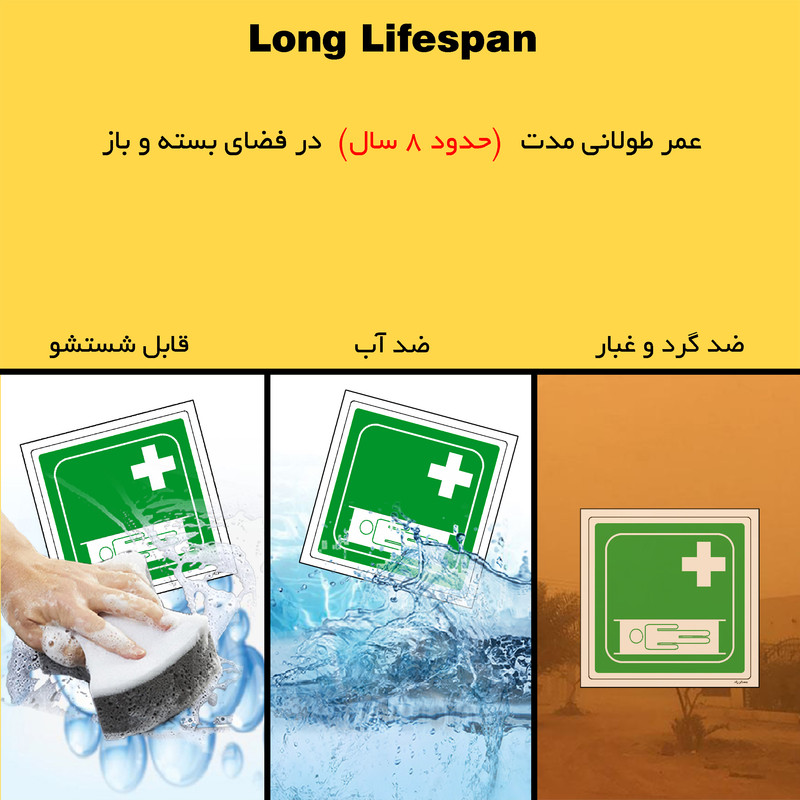 برچسب ایمنی مستر راد طرح برانکارد حمل مصدوم مدل HSE-OSHA-184