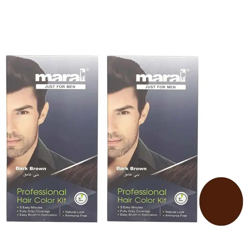کیت رنگ مو مارال مدل 05 حجم 100 میلی لیتر رنگ قهوه ای تیره مجموعه 2 عددی