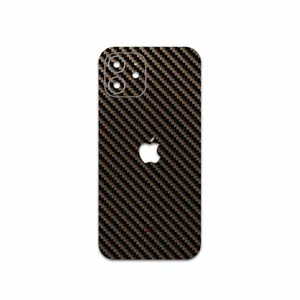 MAHOOT Glossy-Brown-Fiber Cover Sticker for Apple iPhone 12