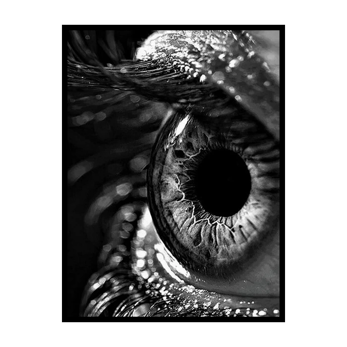 تابلو نوری بکلیت طرح دکوری هنری و مدرن چشم انسان مدل B-bu5368 فریم مشکی