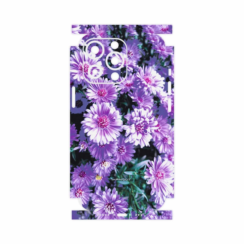برچسب پوششی ماهوت مدل Purple-Flower-FullSkin مناسب برای گوشی موبایل اپل iphone 13 Pro