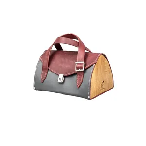 کیف دستی چرمی چرم و چوب مدل پرونوس