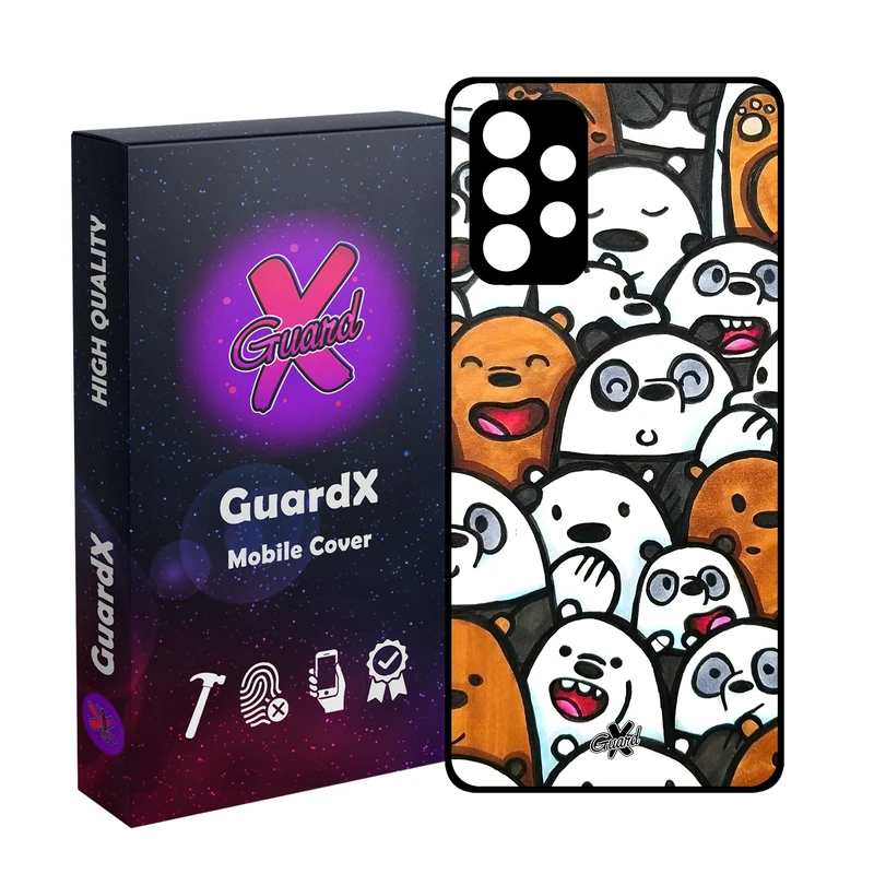 کاور گارد ایکس طرح خرس های کله فندقی مدل Glass10555 مناسب برای گوشی موبایل سامسونگ Galaxy A73