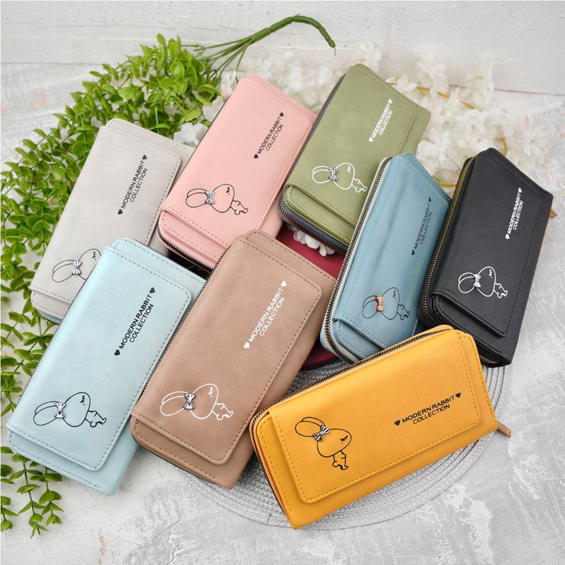 کیف پول زنانه مدل پشت زیپ دسته دار مدرن رابیت کد KZD-084