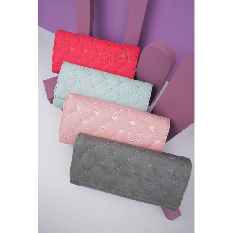 کیف پول زنانه مدل گلدوزی عشق کد KZD38-1210