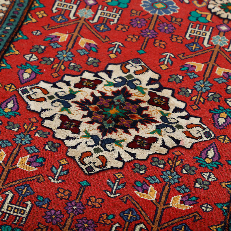 گلیم فرش دستبافت دو و نیم متری مدل گل ابریشم طرح سیرجان کد 598332