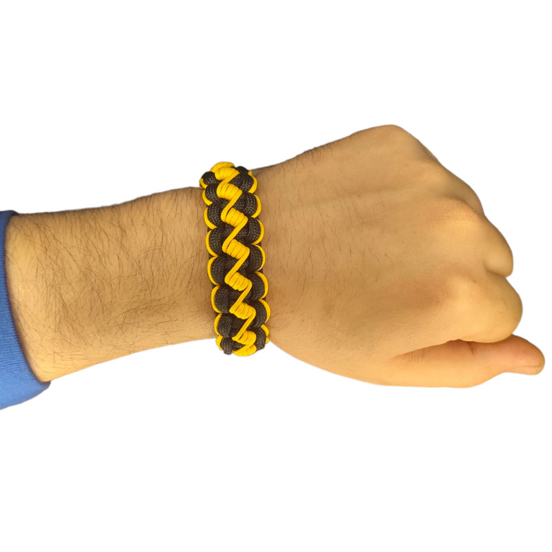 دستبند مردانه مدل بافت سیم پیچ
