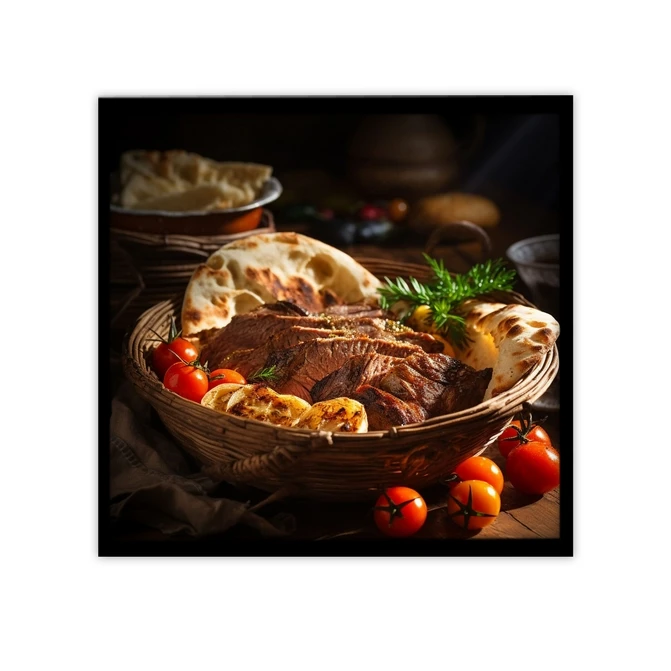 تابلو نوری بکلیت طرح رستوران و استیک گوشت مدل لایت باکس B-MID-19950