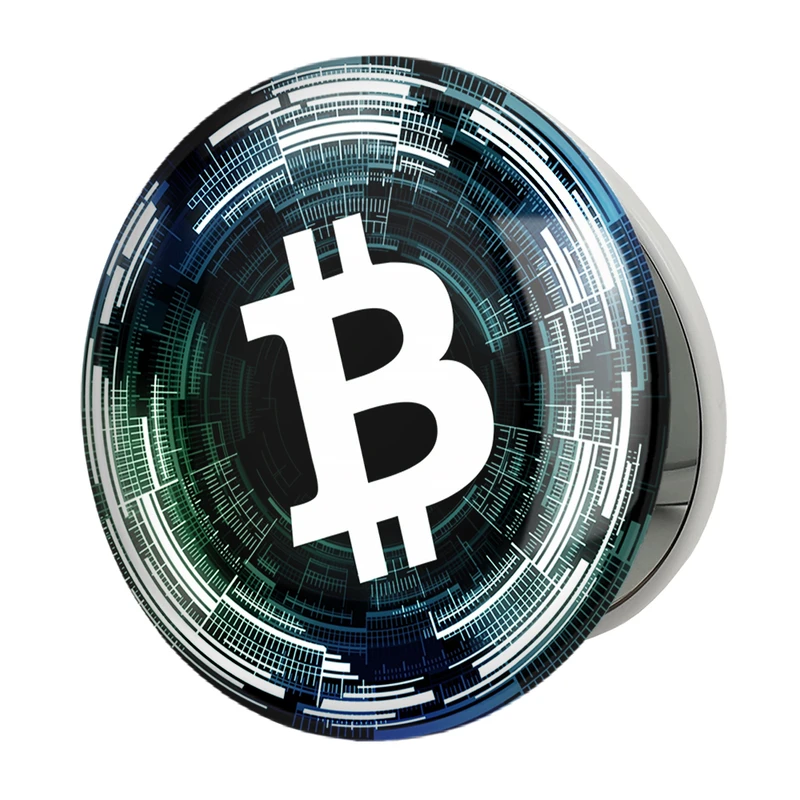 آینه جیبی خندالو طرح ارز دیجیتال بیت کوین مدل تاشو کد 10872 