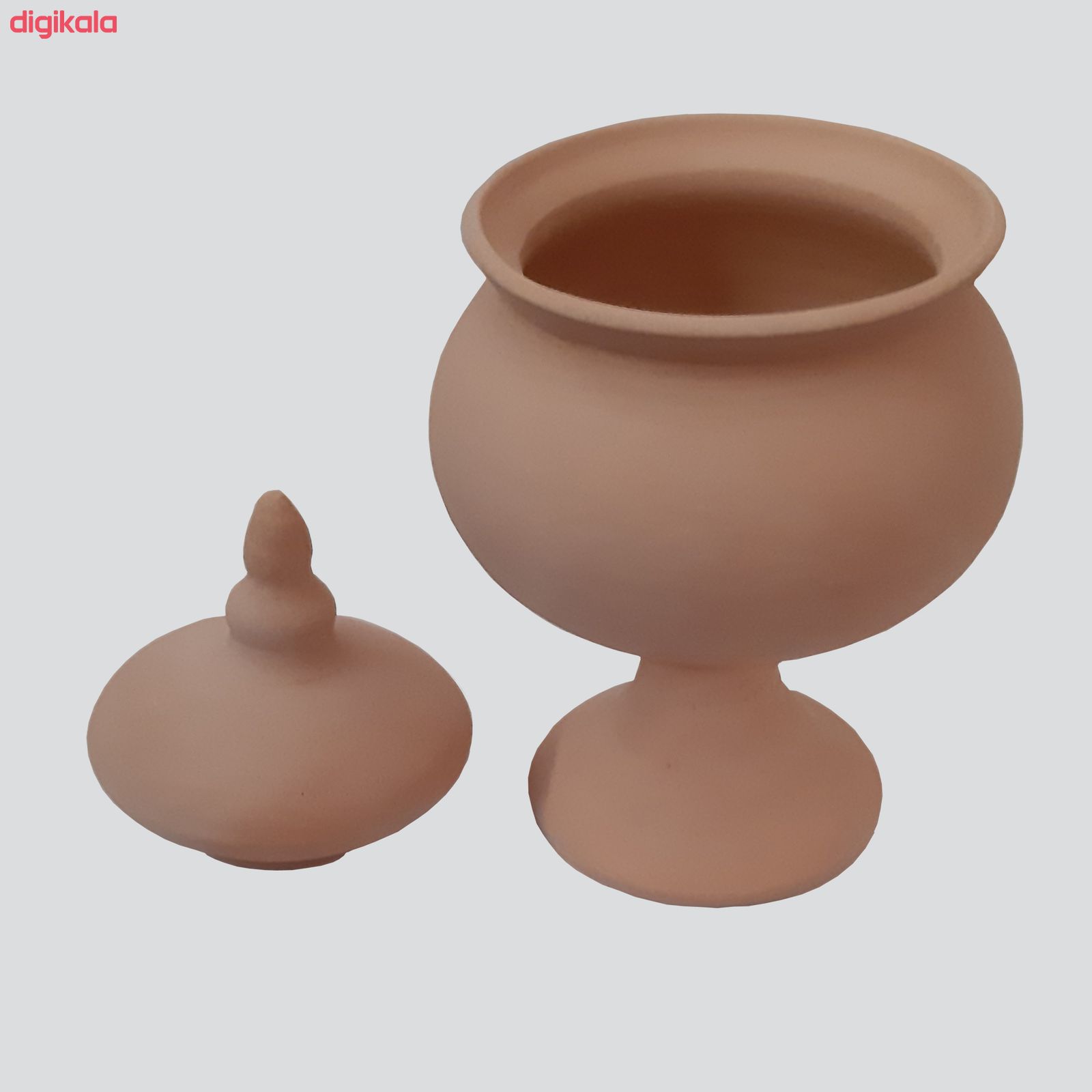 قندان سفالی خام مدل کاپ پایه دار کد GHC-004 main 1 3