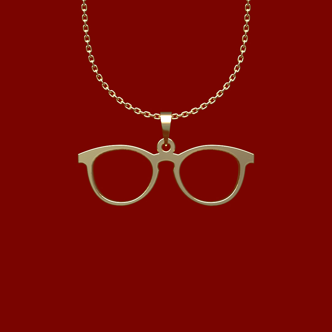 گردنبند طلا 18 عیار زنانه مدوپد مدل عینک کد Q2-1-1187