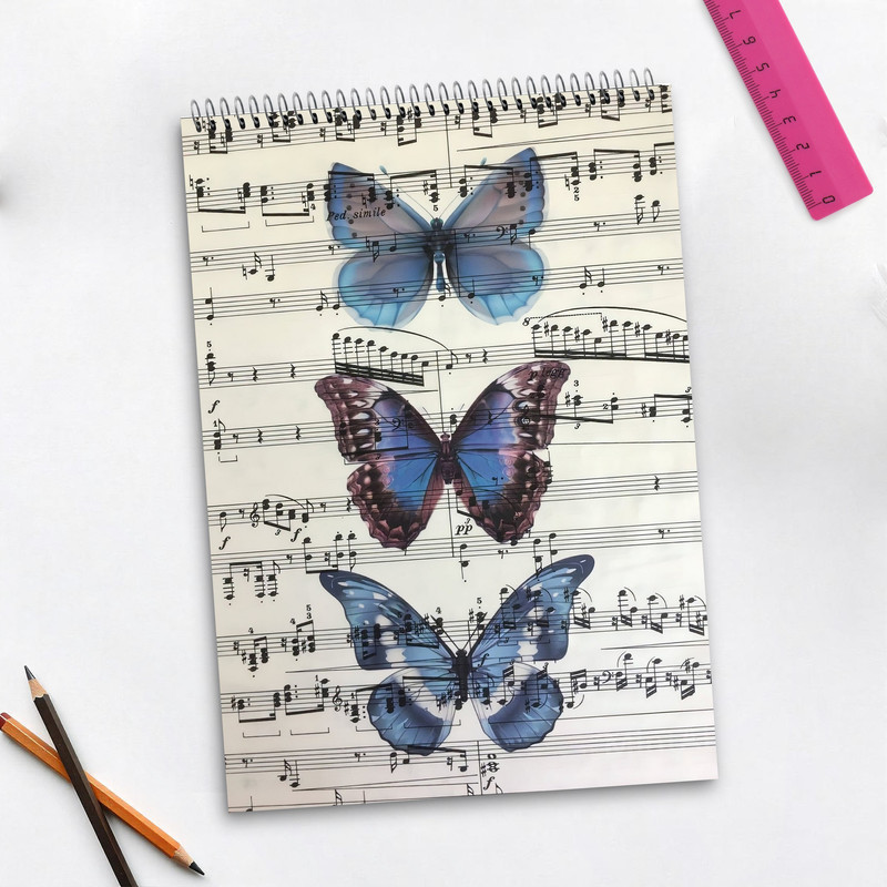 دفتر شطرنجی 100 برگ طرح پروانه