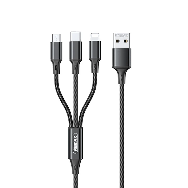 کابل تبدیل USB به microUSB / USB-C / لایتنینگ ریمکس مدل RC-189th طول 1.20 متر
