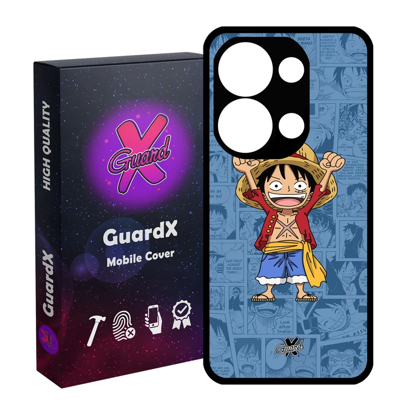 کاور گارد ایکس طرح One Piece Luffy Anime مدل Glass10464 مناسب برای گوشی موبایل شیائومی Redmi Note 13 Pro 4G / Poco M6 Pro 4G
