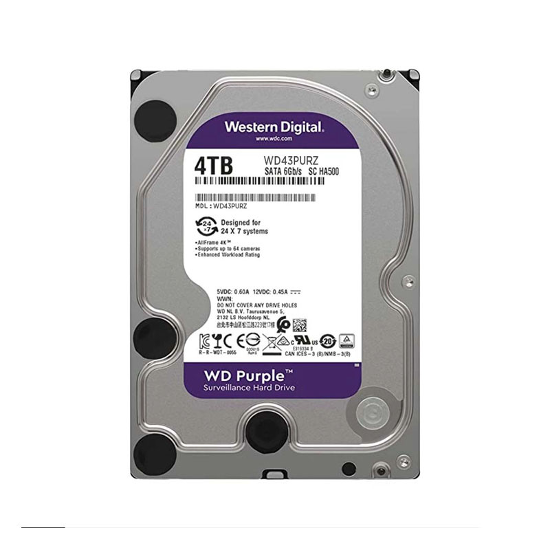 هارد دیسک اینترنال وسترن دیجیتال مدل Purple WD43PURZ ظرفیت 4 ترابایت
