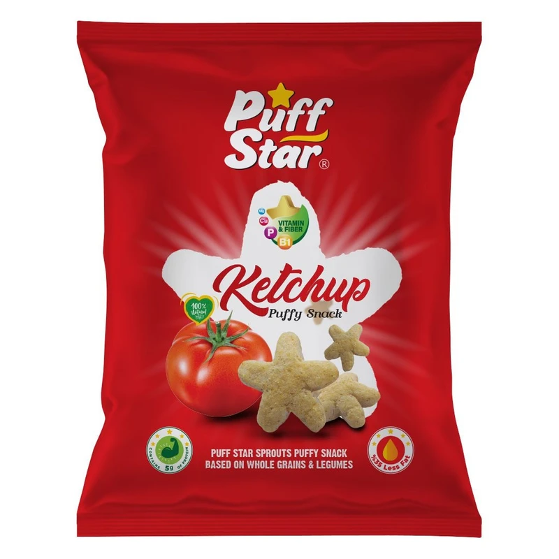 اسنک چهارجوانه پف استار با طعم کچاپ - 50 گرم