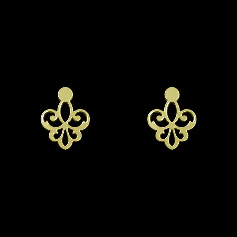 گوشواره طلا 18 عیار زنانه مدوپد مدل اسلیمی کد GA1-15286