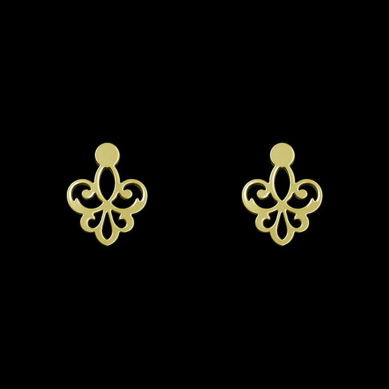 گوشواره طلا 18 عیار زنانه مدوپد مدل اسلیمی کد GA1-15286