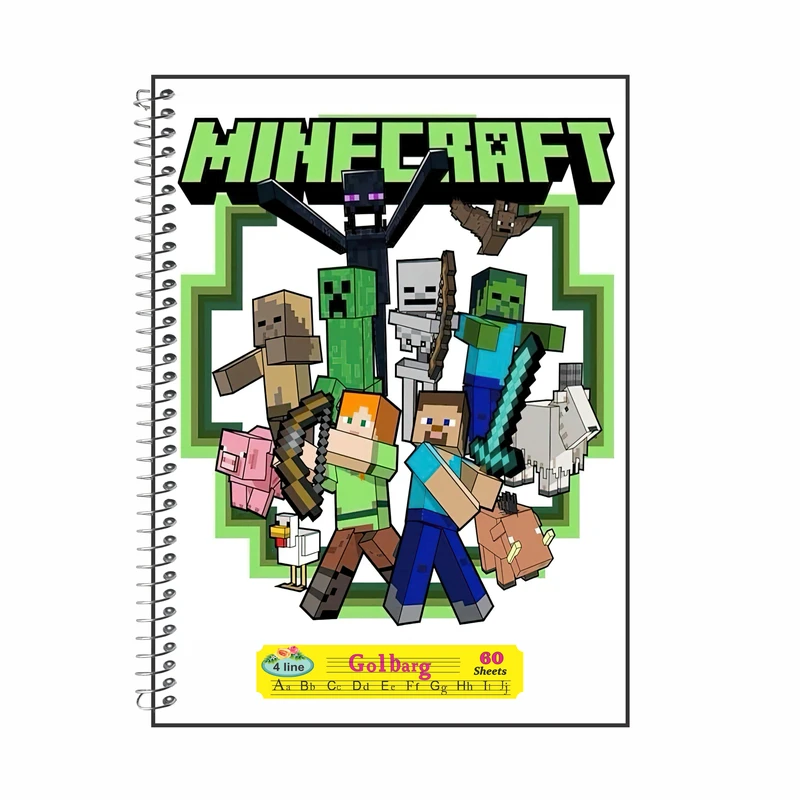 دفتر زبان 60 برگ گلبرگ مدل ماینکرافت کد 2570