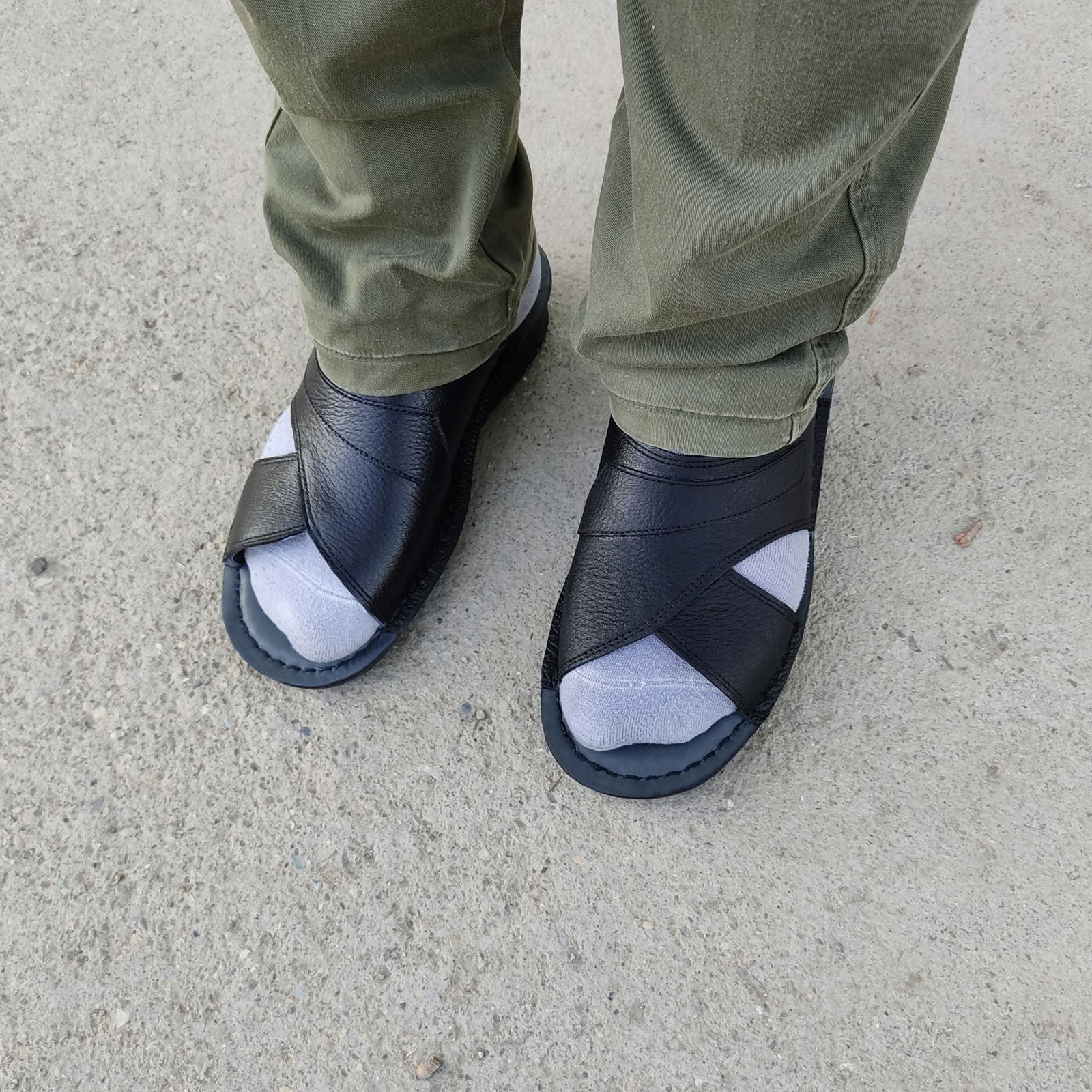 صندل مردانه چرم تبریز مدل پیروز -  - 7