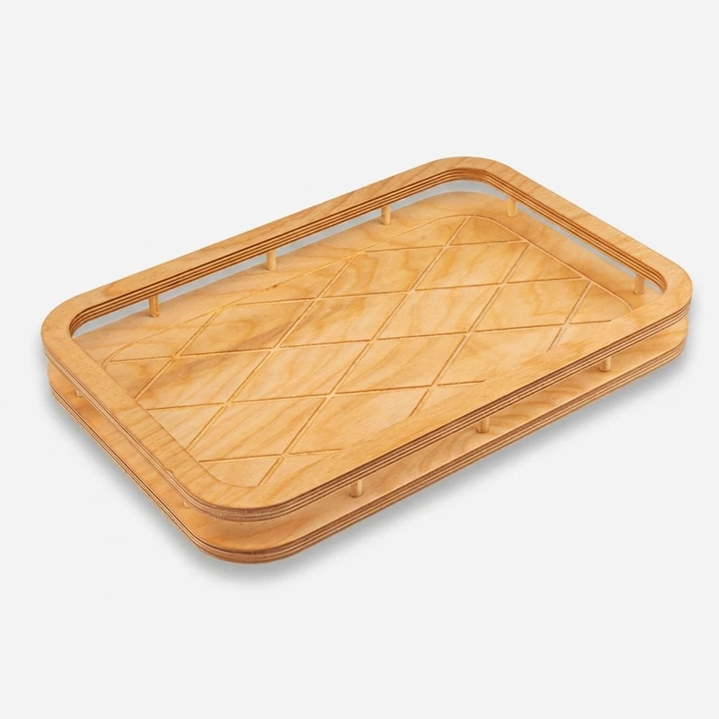 سینی بدون دسته مدل مستطیل طرح سبد سایز 36x24 سانتی متر