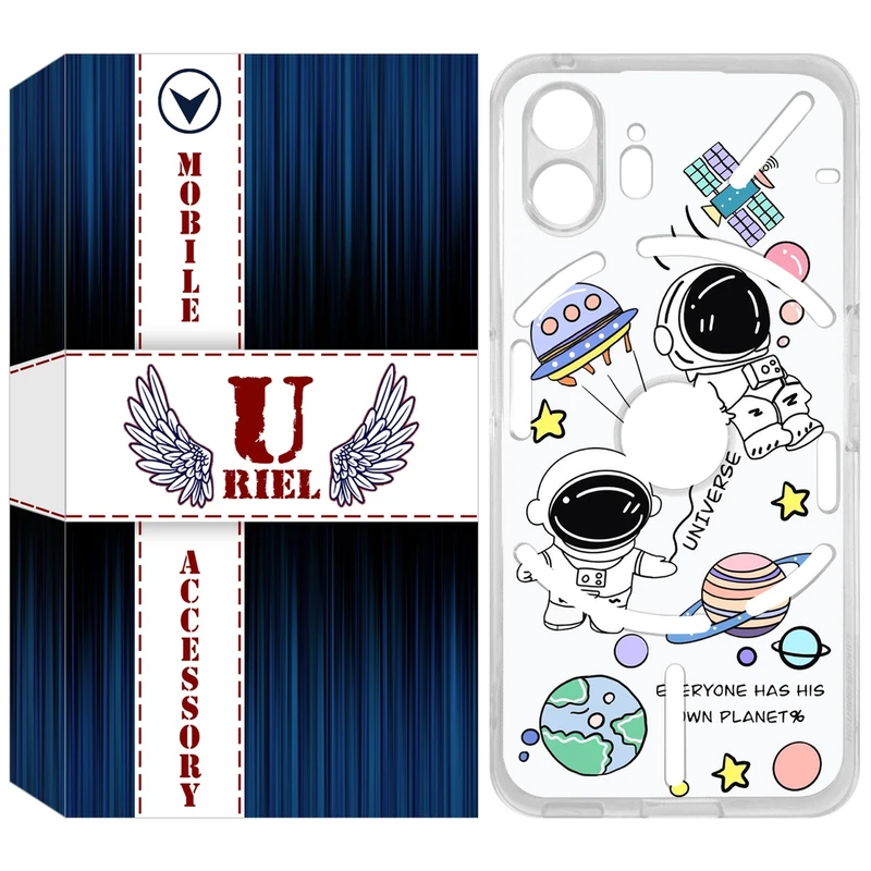 کاور یوریل مدل Clear کد 25 طرح فضانوردان مناسب برای گوشی موبایل ناتینگ فون Nothing Phone 2