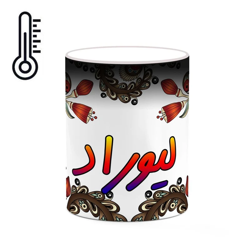 ماگ حرارتی کاکتی مدل اسم لیوراد طرح سنتی گل و بته کد mgh46940