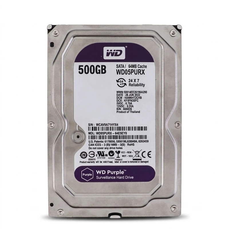 هارد دیسک اینترنال وسترن دیجیتال با رابط SATA مدل WD05PURZ ظرفیت 500 گیگابایت