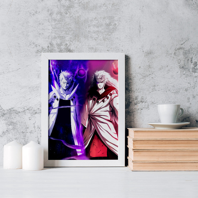 تابلو یاسین دکوراتیو مدل مادارا و اوبیتو انیمه ناروتو کد F183