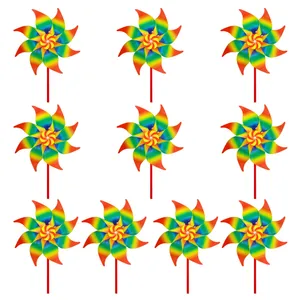 فرفره مدل کاغذی طرح رنگین کمان بسته 10 عددی