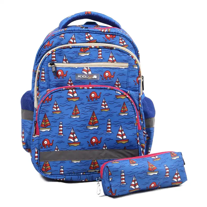 کوله پشتی پیکولو طرح دریا کد 03 به همراه جامدادی