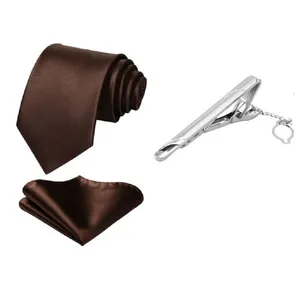 ست کراوات و دستمال جیب و گیره کراوات مردانه مدل TVF کد 3303