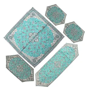 ست 5 تکه رومیزی ترمه طرح شاه عباسی کد 56
