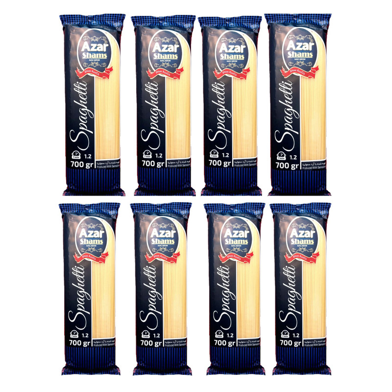 ماکارونی رشته ای  آذر شمس - 700 گرم بسته 8 عددی