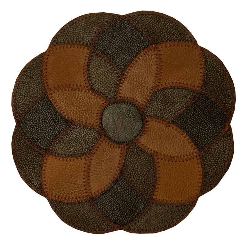 رومیزی مدل چرم طبیعی طرح گل هندسی کد 0082