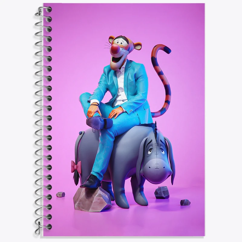 دفتر زبان 50 برگ خندالو مدل دو خط طرح وینی پو (Pooh) کد F179