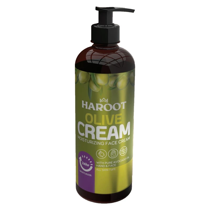 کرم مرطوب کننده دست و صورت هاروت مدل زیتون مناسب برای انواع پوست حجم 450 میلی لیتر