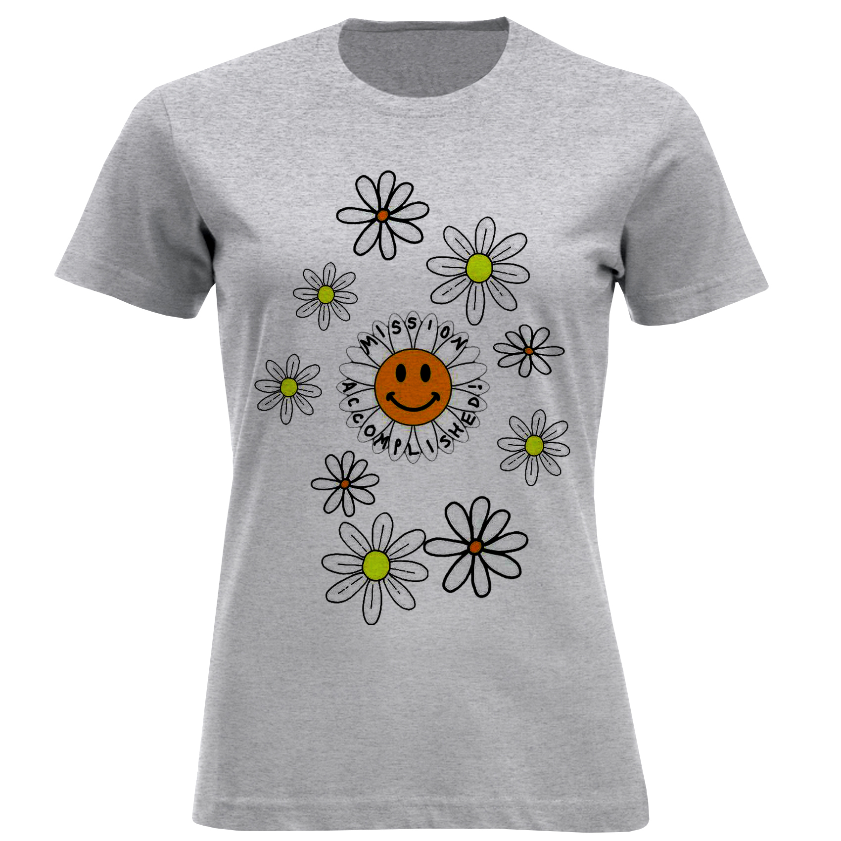 تی شرت آستین کوتاه زنانه مدل گل بابونه F1471