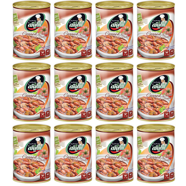 کنسرو لوبیا چیتی با قارچ شیفته - 370 گرم بسته 12 عددی