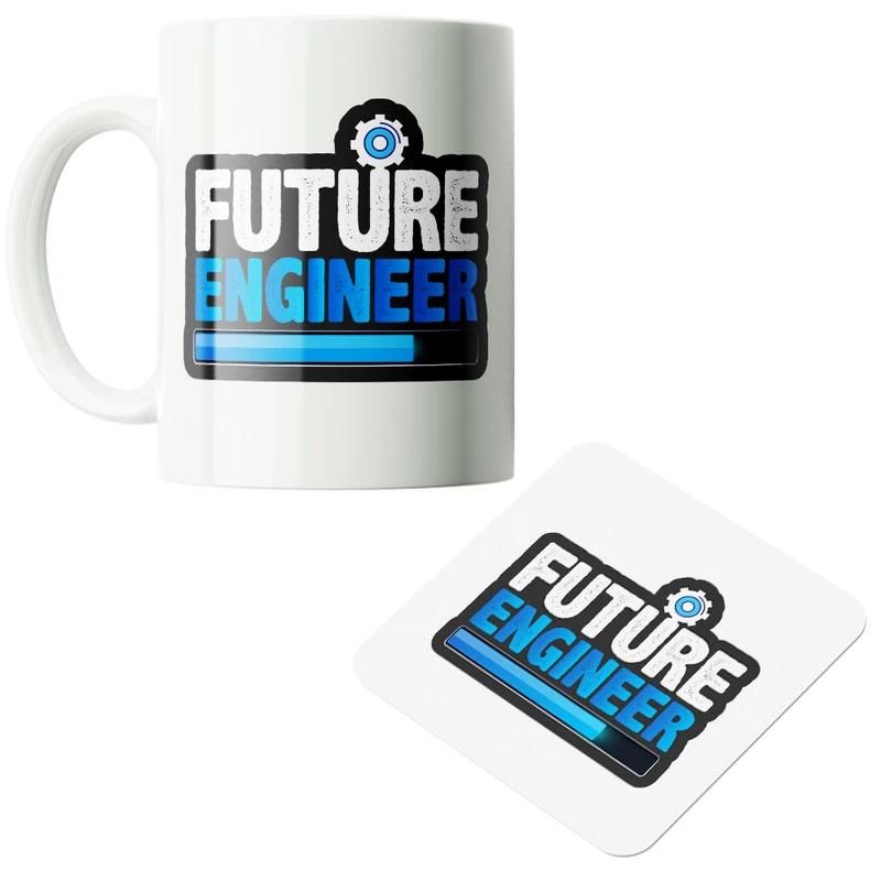 ماگ پاد آفرین مدل مهندس دانشجو فنی مهندسی کد PZ021 به همراه زیرلیوانی