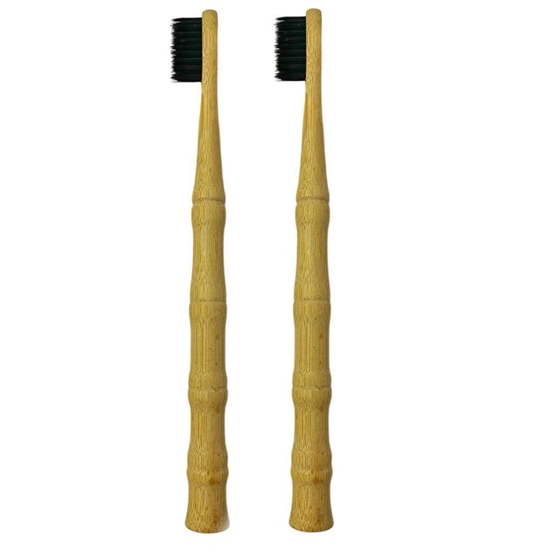 مسواک بامبو مدل چوبی با برس متوسط مجموعه 2 عددی