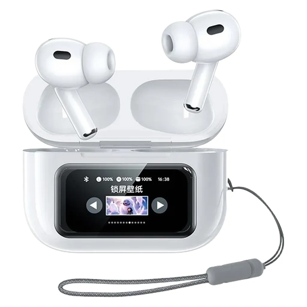 هدفون بلوتوثی ریمکس مدل CozyPods W30N دارای نویز کنسلینگ فعال (ANC)، درگاه شارژ USB Type-C، دارای نمایشگر روی صفحه محفظه شارژ