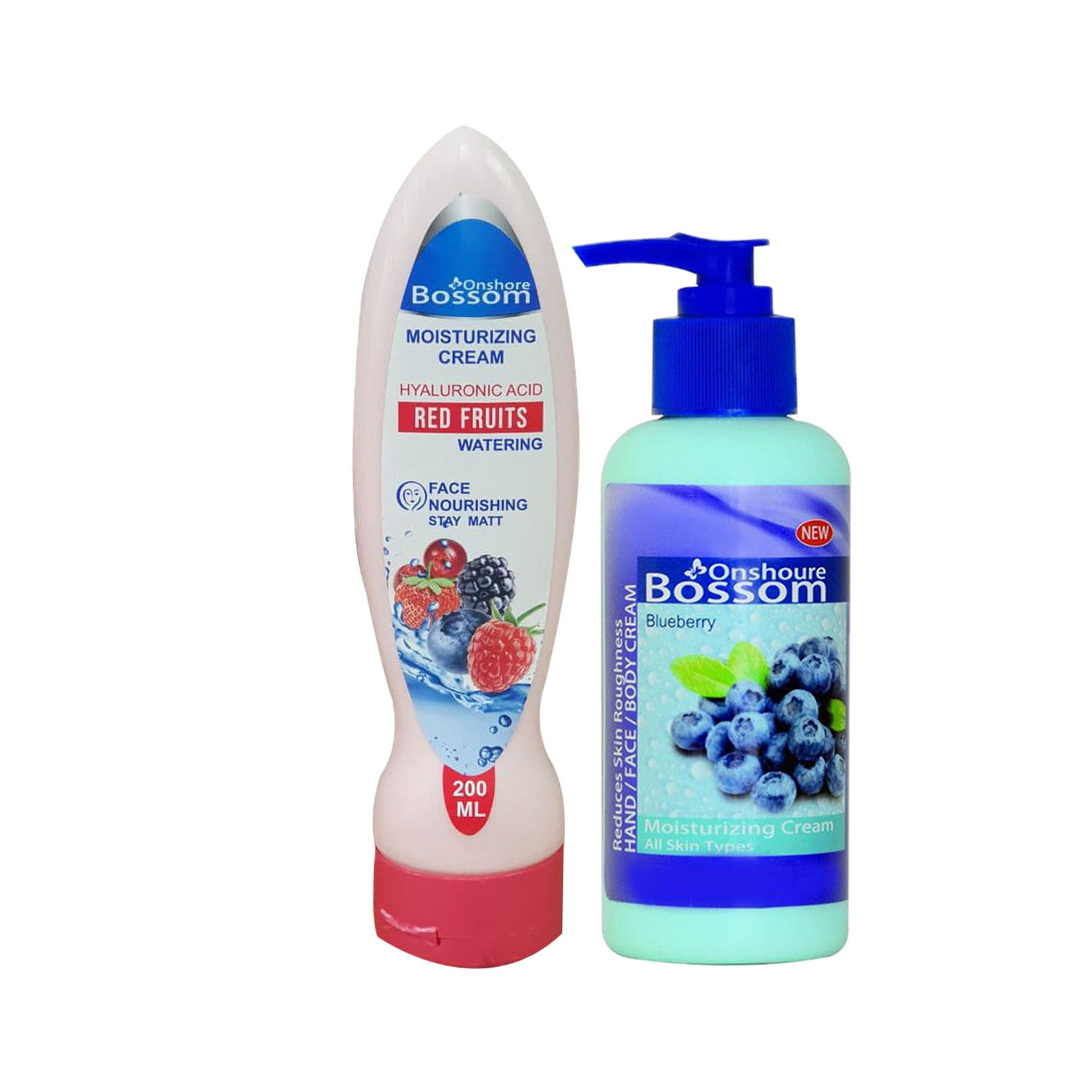 کرم مرطوب کننده انشور بوسوم مدل بلوبری حجم 250 میلی لیتر به همراه کرم مرطوب کننده مدل میوه های قرمز حجم 200 میلی لیتر